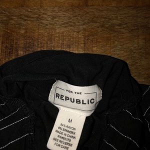 Republic black long sleeve striped top